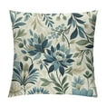 COMIO Navy Blue Green Pillow Covers Dahlia Modern Geometry Flower