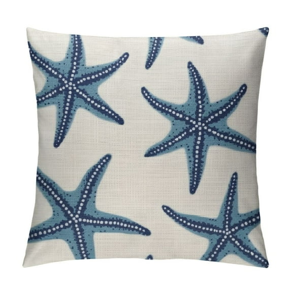 COMIO Navy Blue Nautical Ocean Starfish Coral Seahorse Anchor Throw Pillow Covers, Ocean Nautical Gifts, Sea Animal Pillow Cases Home Ship Sofa Decor