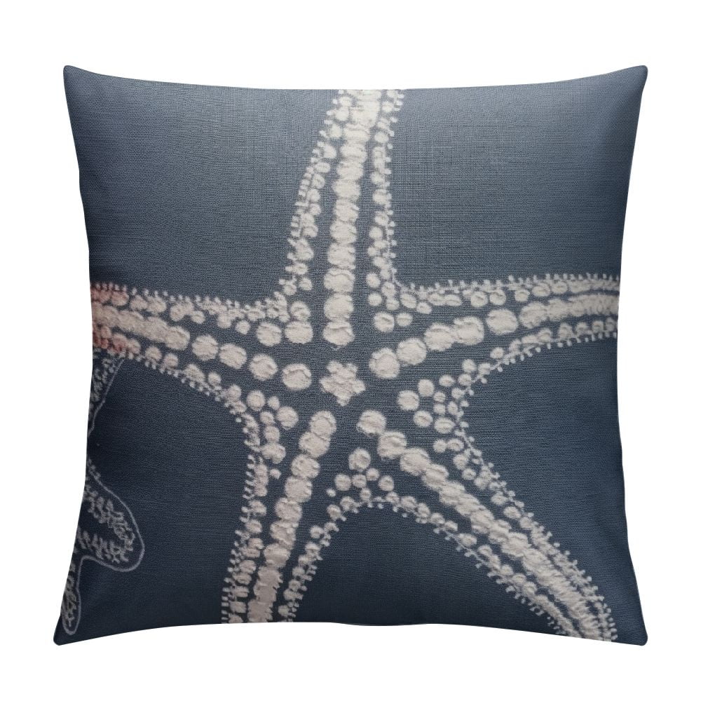 COMIO Navy Blue Starfish Pillow Covers Coastal Beachy Theme Throw