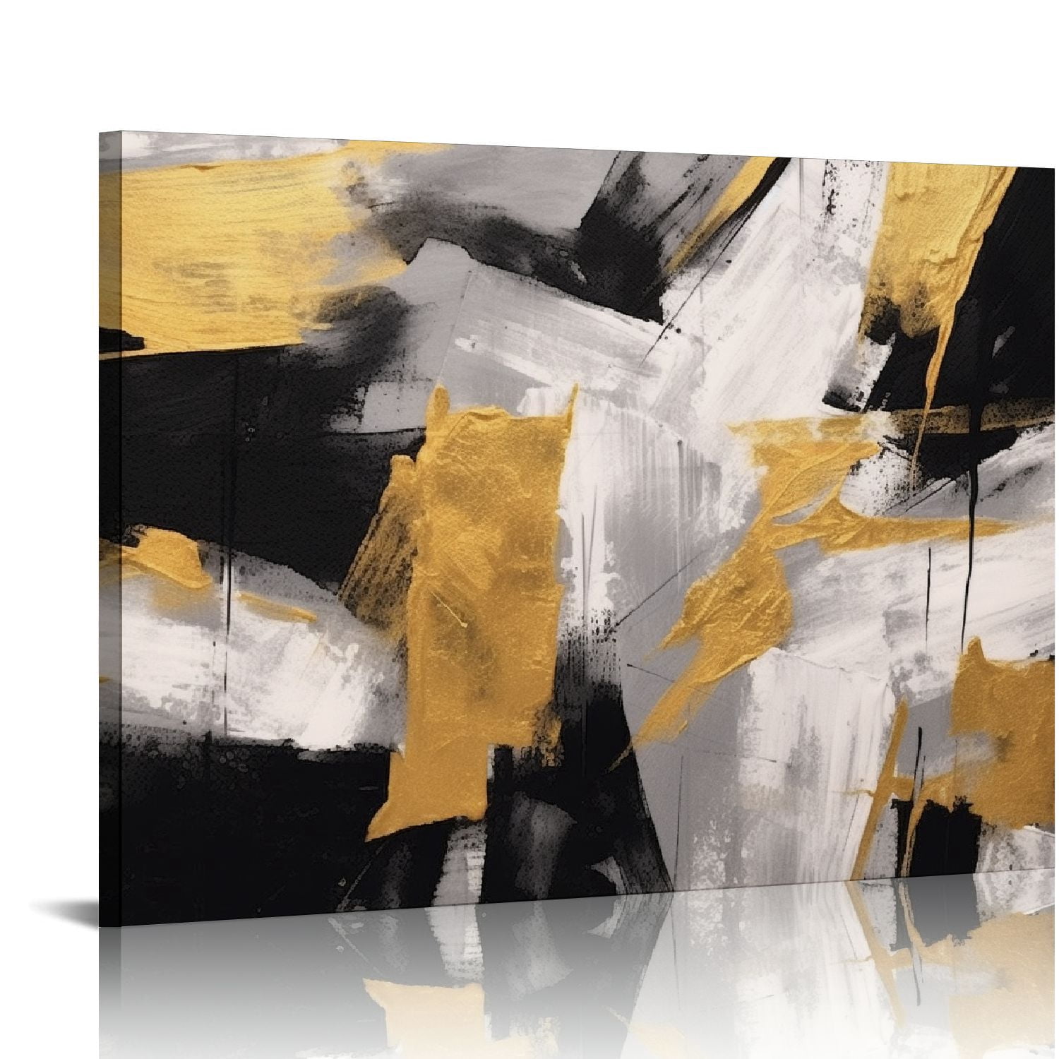 COMIO Neutral Gold Wall Art Black And Gold Canvas Wall Decor Framed ...