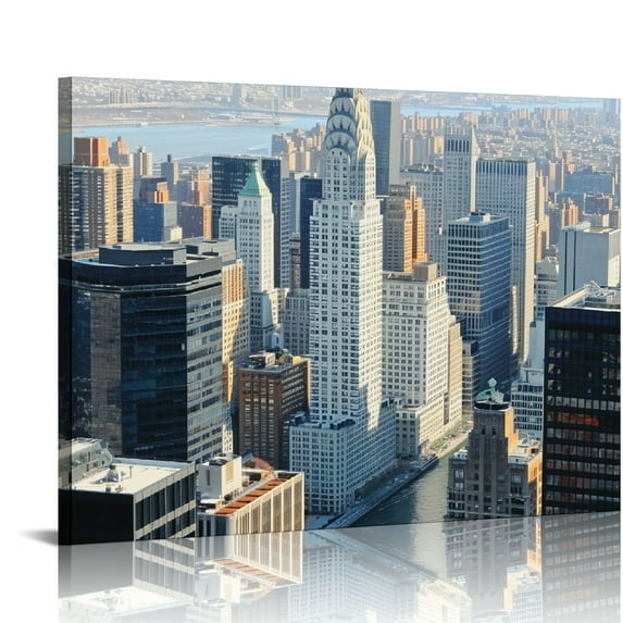 COMIO  New York City from The Sky Nature Cities Photography Realism Rustic Scenic Colorful Relax/Calm Ultra for Living Room, Bedroom, Office