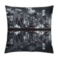 thumbnail image 1 of COMIO  Night City Landscape Decorative Square Throw Pillow Covers Rise Building Reflection Square Decorative Cushion Case for Couch Sofa Chair Bed, 1 of 5