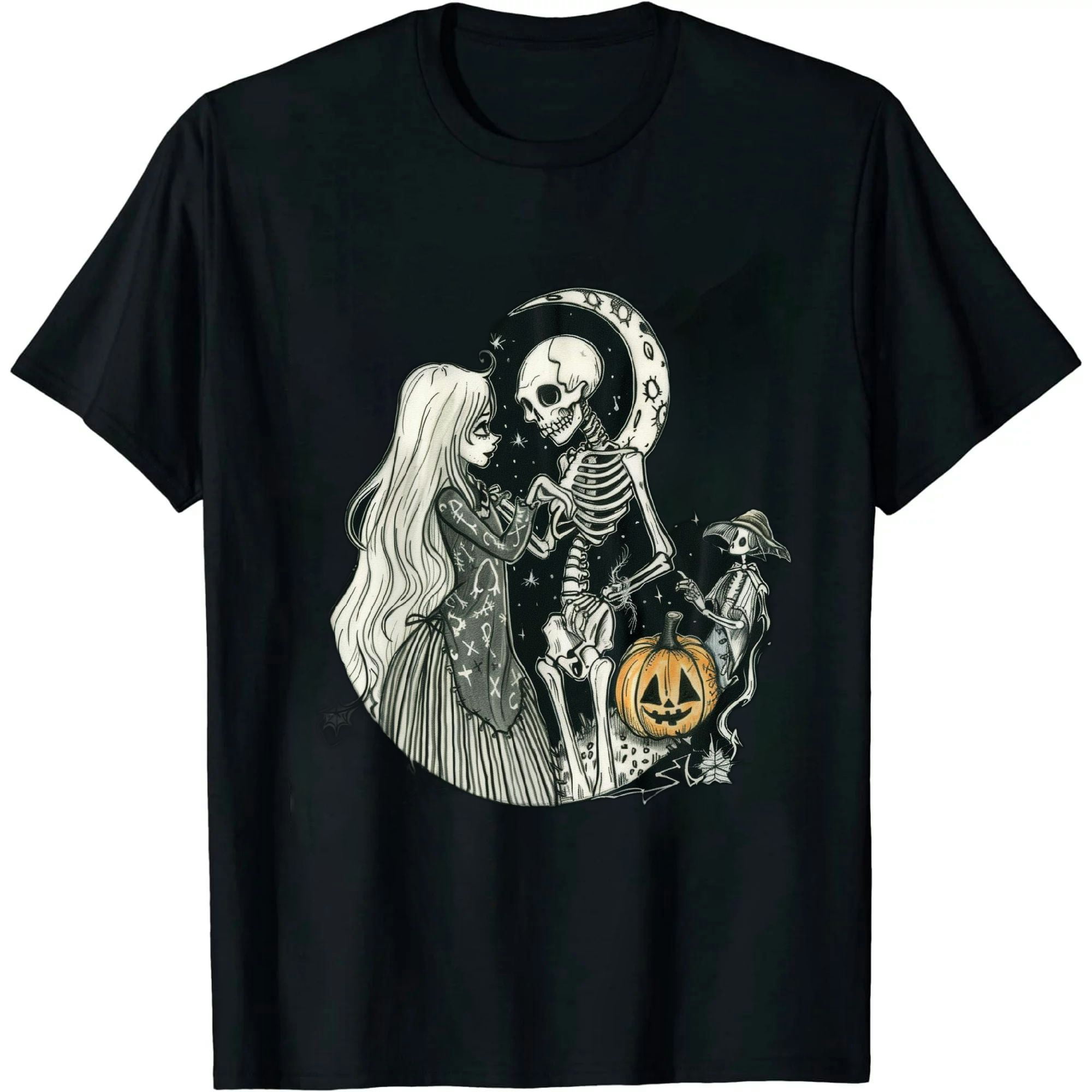 Disney The Nightmare Before Christmas Print Pure Cotton T-Shirt in Black - Groceries