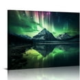 thumbnail image 1 of COMIO Northern Lights Wall Decor Painting  Psychedelic Canvas Aurora Borealis Artworks Art Prints Wide Framed for Walls Living Room, 1 of 4