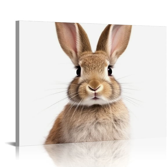 COMIO Nursery Wall Art Bunny Rabbit Canvas Print Wall Decor Woodland Animal Posters Kids Room Bedroom Decoration Bunny Rabbit Pictures Framed Wall Art
