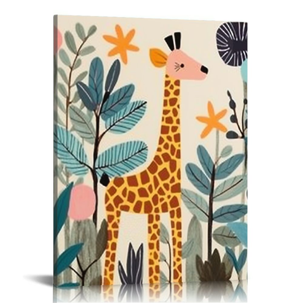 Poster ARTTOR 60x60 Cm – Safari Animaux, Décoration Murale, Tableau Nature