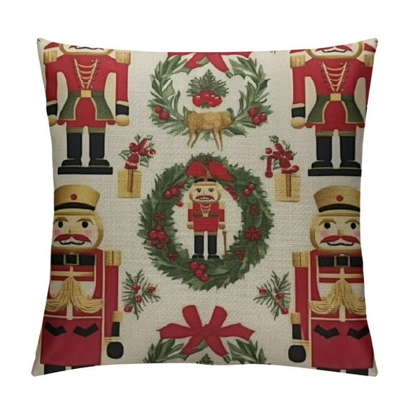 COMIO Nutcracker Pillow Cover Cute Cool Christmas New Years Pillowcases with Closure Colorful