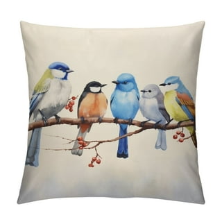 12x20 Lumbar Pillow Decorative Throw Pillows,Small Throw Pillows for  Couch,Hand-Painted Outdoor Birds Pillowcases,Spring Summer Pillows  Decorative