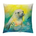 thumbnail image 1 of COMIO  Oil Painting Cute Animal Adorable Otter Throw Pillow Case Super Soft Cushion Cover for Home Sofa Couch Chair Car Living Room Bedroom Decorative, 1 of 5