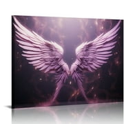 COMIO Oliver Gal Fashion and Glam Contemporary Canvas Wall Art Wings of Angel Amethyst Ready to Hang Home  White and Gray Canvas Art for Bedroom