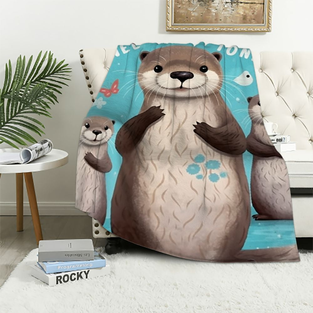 COMIO Otter Gifts for Girls Otter Blanket Gifts for Otter Lovers Daughters Flannel Plush Throw Blanket Otter is My Spirit Animal Always Be an Otter I m Not Like The Otters