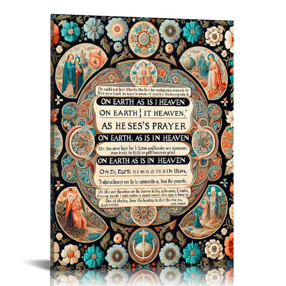 COMIO Our Father Poster Framed, Scripture Wall Art, the Lords Prayer ...
