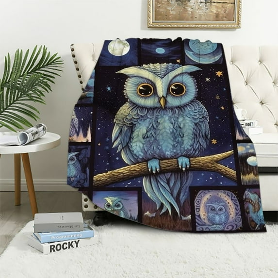 COMIO Owl Blanket Owl Gifts for Owl Lovers Women Owl Gifts for Girls Super Soft Sherpa Owl Throw Blankets