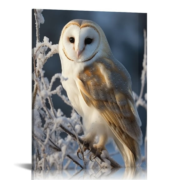 COMIO  Owl Canvas Wall Art Bird Wall Decor Printed &amp; Wooden framed wall art | Modern Wall Decor for Gift