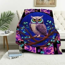COMIO Owl Throw Blanket Super Soft and Warm Flannel Blankets for Couch Sofa Owl Gifts for Girls Boys Kids