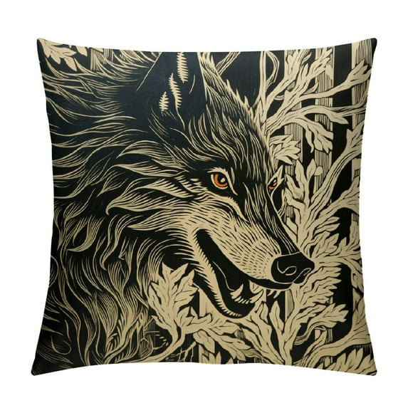 MLJA Pack of Bear Decorative Throw Pillow Covers, Soft Deer Wolf Cushion Case Set for Couch Sofa Bedroom Living Room,Wild Animals Farmhouse Blue Pillow Cases Pillowcases,