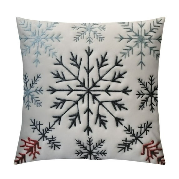MLJA Pack of Christmas Decorative Throw Pillow Covers Soft Pillow Cases with Snowflake Cute Pillowcases Holiday Decor for Couch Sofa Bedroom, Black