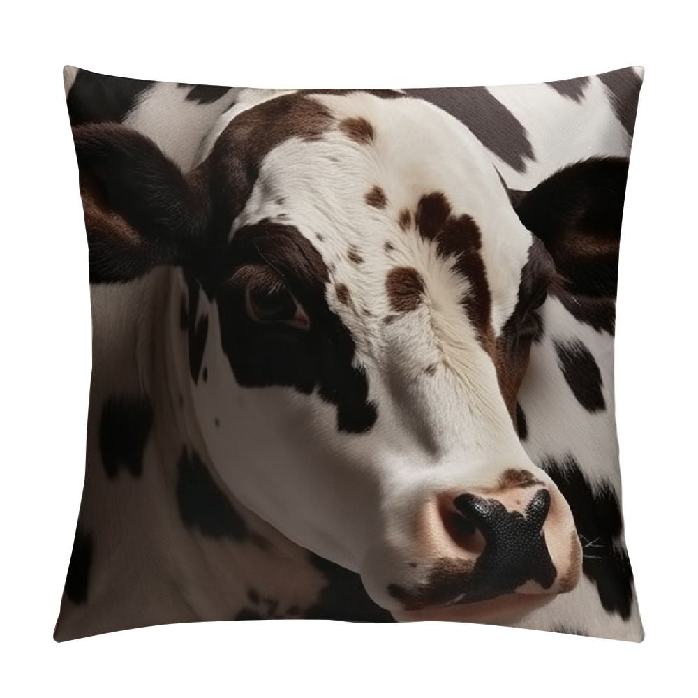 COMIO Pack of Luxury Faux Fur Throw Pillow Covers Cowhide Decorative