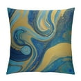 thumbnail image 1 of QZHH Paint Blue Green and Gold Liquid Marbling Ink Marble Abstract Pattern Aqua Nature Stone Turquoise Water Throw Pillow Case Decorative Cushion Cover for Sofa Couch Bed, 1 of 5