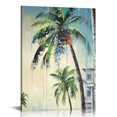 thumbnail image 1 of COMIO  Palm Tree Canvas Wall Art - Relaxing Tropical Leaves Artwork Coastal Seascape Painting for Living Room Bathroom Bedroom Framed Printed poster pictures, 1 of 5