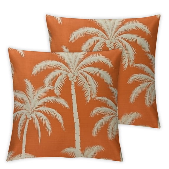 MLJA Palm Tree Pillow Covers, Vintage Decoration Tropical Cushion Cover Square Pillowcase for Sofa Couch 2Pcs