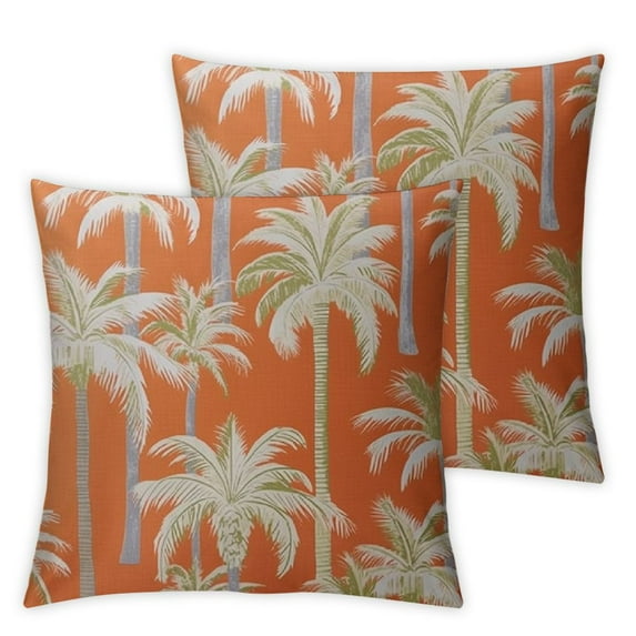 COMIO Palm Tree Pillow Covers Vintage Decoration Tropical Cushion Cover Square Pillowcase for Sofa Couch 2pc
