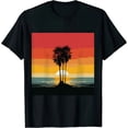 thumbnail image 1 of COMIO Palm Tree Shirt. Retro Style Tropical Beach T-Shirt, 1 of 3