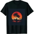 thumbnail image 1 of COMIO Palm Tree Tropical Beach Vintage Retro Style 70s 80s T-Shirt, 1 of 3