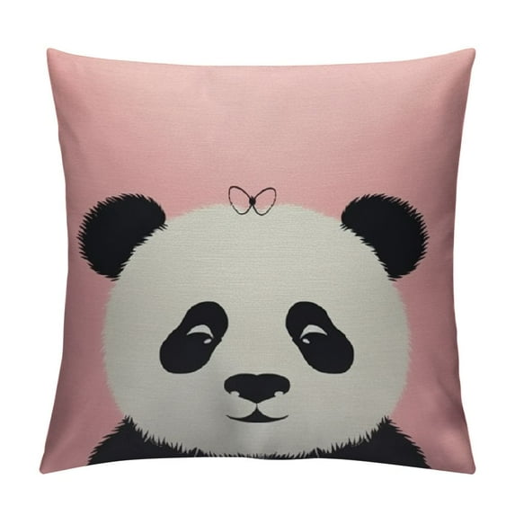 MLJA Panda Throw Pillow Case Little Panda Lying on of Looking at Butterfly Square Cushion Covers Standard Pillowcase Couch Sofa Bed Men/Women/Boys/Girls Room