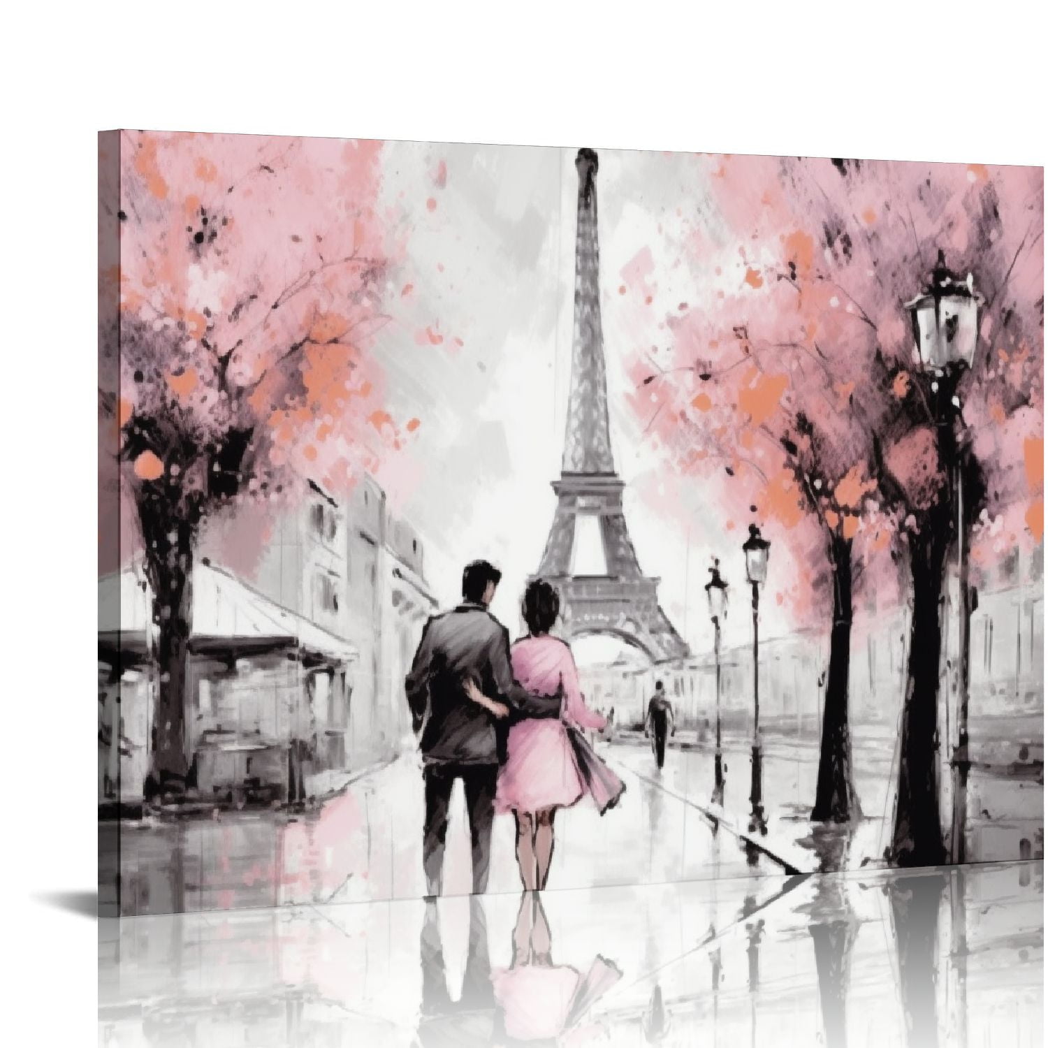 COMIO Paris Eiffel Tower Wall Decor for Bedroom Canvas Wall Art Pink Paris  Girls Room Wall Decor Bathroom Painting Pictures Framed Modern Black and  White Artwork for Walls Home Wall Decoration -, image size:1500x1500