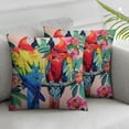 thumbnail image 1 of COMIO Parrot Throw Pillow Covers Cute Bird Tropical Exotic Summer Palm Leaves Hibiscus Hawaii Decorative Square Cushion Case for Men Women Home Decor White, 1 of 6