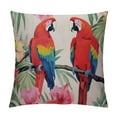 thumbnail image 1 of COMIO  Parrot Throw Pillow Covers Cute Bird Tropical Exotic Summer Palm Leaves Hibiscus Hawaii Decorative Square Cushion Case for Men Women Home Decor, 1 of 5