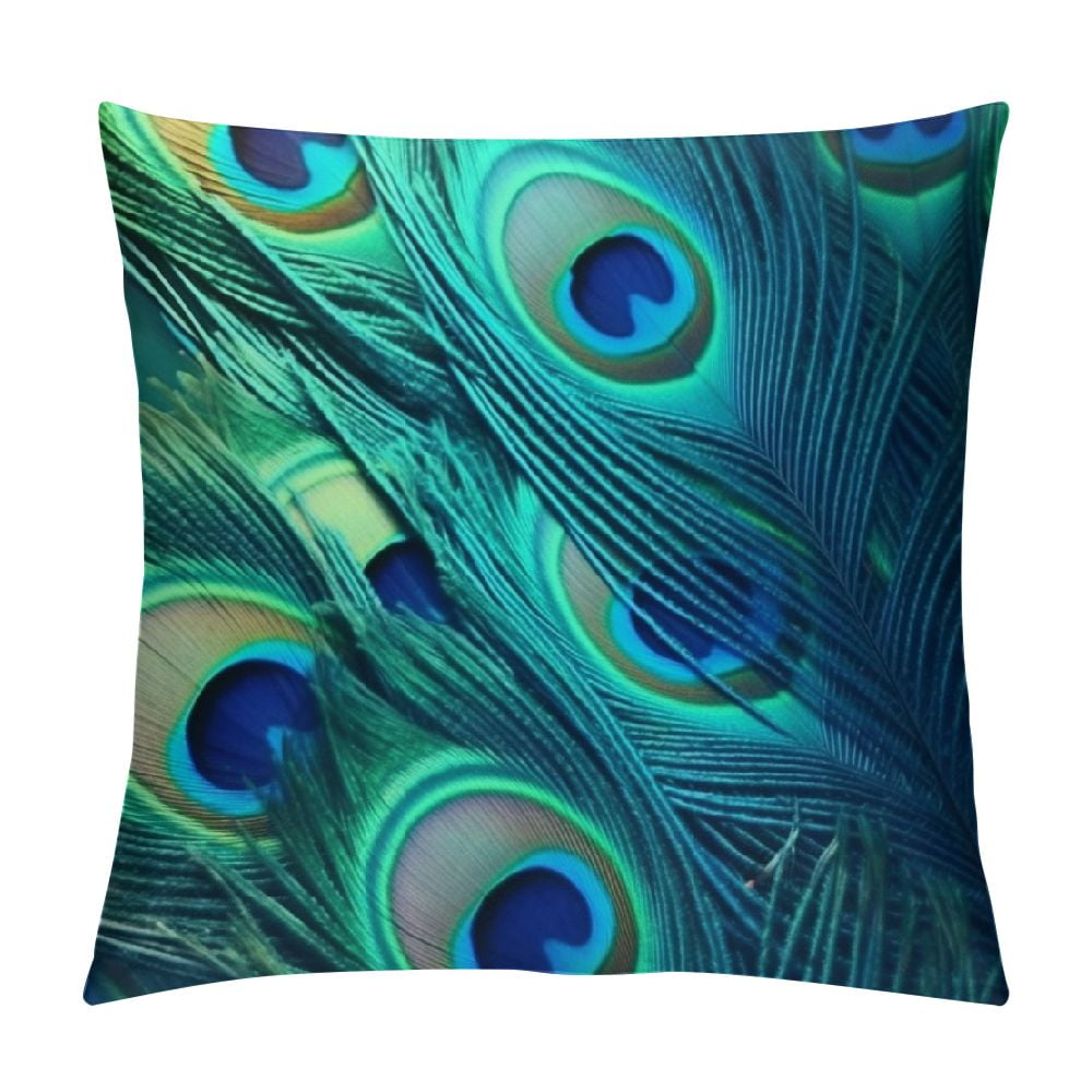 COMIO Peacock Feather Pillow Covers Peacock Pillow Covers Decorative