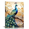 thumbnail image 1 of COMIO Peacock Wall Art Peacock Golden Tree Pictures Wall Decor Colorful Bird Peacock Canvas Painting Modern Decoration Artwork for Bathroom Living Room Bedroom Office Framed Ready to Hang, 1 of 5