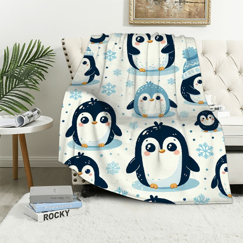 COMIO Penguin Blanket Gifts for Adults Soft Warm Lightweight Cozy