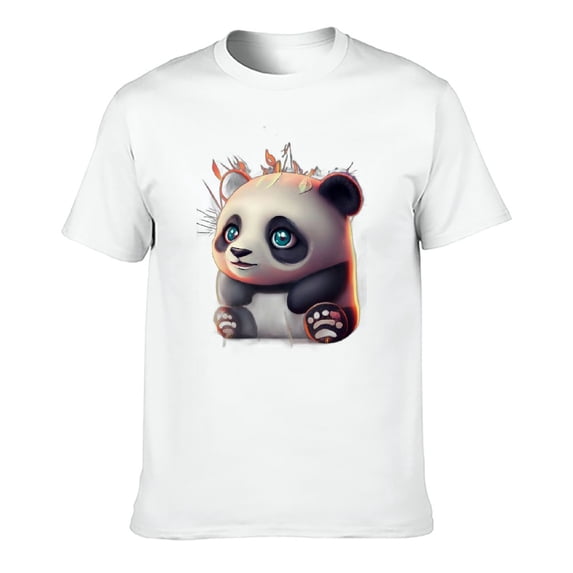 COMIO Perfect Panda Bear Graphic Tees Funny Men's Short Sleeve T-Shirt White