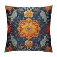 thumbnail image 1 of COMIO  Persian Throw Pillow Cover, Vintage Boho Pillow Cover Ethnic Square Pillowcase for Decorate Home Bed Sofa, Blue Orange Decorative Pillow Cases, 1 of 5