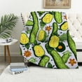 thumbnail image 1 of COMIO Pickle Pattern Throw Blanket Pickle Gift Funny Pickles Blanket Pickle Cucumber Blanket Gifts for Woman Man Children Cute Pickle Flannel Throw Blanket for Living Room Sofa for Kids/Child, 1 of 6