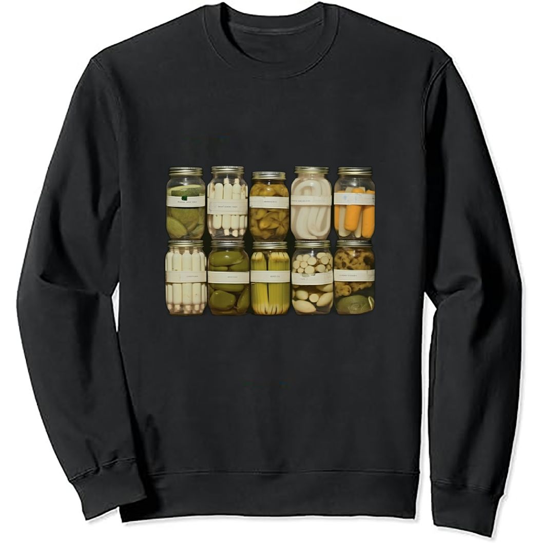 COMIO Pickle Sweatshirt Women Oversized Pickle Jar Sweatshirts Vintage