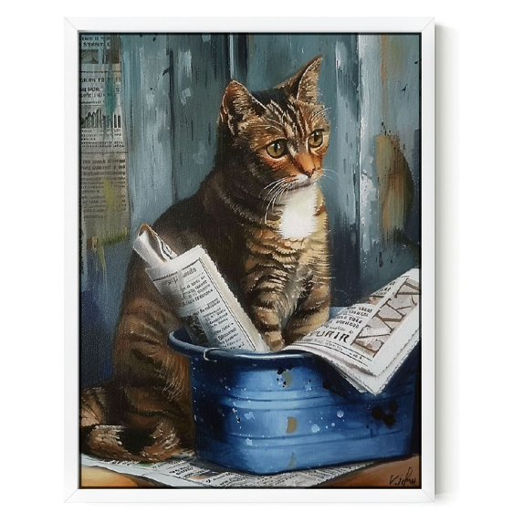 YANMS Picture Peddler Orange Funny Whimsical Animal Art Print Poster 12x16in