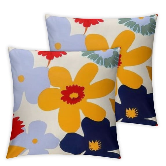 YANMS Pillow Cases Queen Size Set of 2 Orange Flower Pillow Covers Envelope Closure Floral Botanical Pillow Luxury Soft Comfy (2 Pack)
