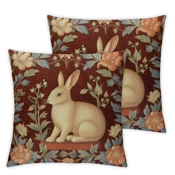 COMIO Pillow Cover,Medieval Rabbit I French Modern Throw Pillow Case Modern Cushion Cover Square Pillowcase Decoration for Sofa Bed Chair Car 2Pcs