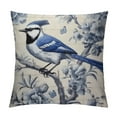 thumbnail image 1 of COMIO  Pillow Covers Blue and White Tile with Birds and Small Flower Outdoor Throw Pillow Covers Blue and White Porcelain Floral Couch Pillow Cases for Sofa, 1 of 5