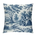 thumbnail image 1 of COMIO Pillow Covers,French Country Decor,French Country Pillow Cover,Vintage Pillow case,Blue and White Pillow Cover,Lumbar Pillow Cover ,horse pillow,horse pillow cover, 1 of 5