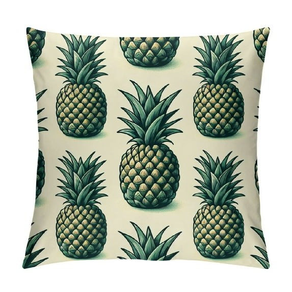 COMIO Pillow Covers ,Pineapple Cute Doodle Throw Pillow Cover for Sofa Bedroom Decorative Pillow Case Cushion Cover Gifts for Home Decor White