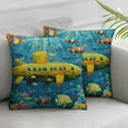 thumbnail image 1 of COMIO Pillow Covers Set of 2 Cartoon Submarine Fish Throw Pillow Covers Decorative Cotton Pillow Covers for Couch Bed Chair Outdoor White, 1 of 6