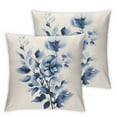 thumbnail image 1 of COMIO Pillowcase 2-Piece Set Short Plush Pillow Cover Modern Blue Floral Painting White, 1 of 6