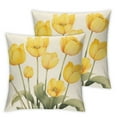thumbnail image 1 of COMIO Pillowcase 2-Piece Set Short Plush Pillow Cover Spring Flowers Tulip White, 1 of 6