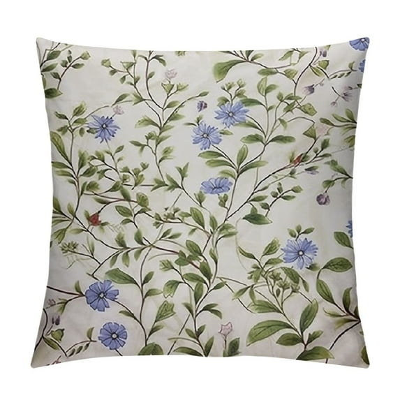 COMIO Pillowcase Standard with Mini Green Leaves Pattern Printed Pillow Cases Standard Pillow Covers Envelope Closure