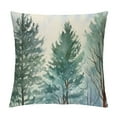 thumbnail image 1 of COMIO Pine Tree Throw Pillow Covers Watercolor Blue Green Square Rustic Style Natural Forest Fog Print Decorative Pillowcase Spring Summer Cushion Cover for Home Sofa Bed Outdoor, 1 of 5